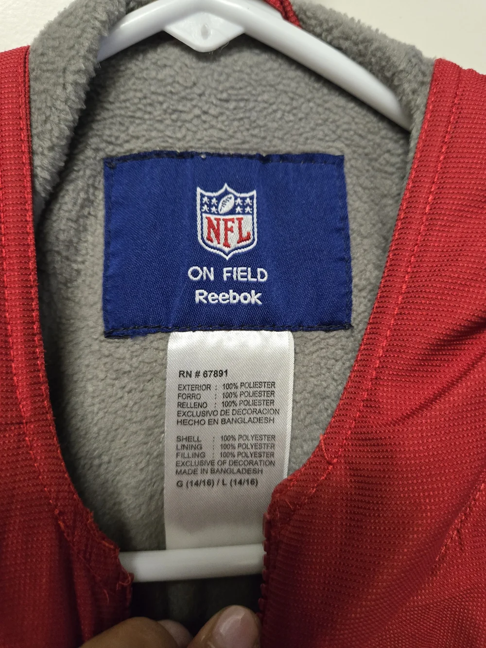 Reebok Red and Black Kids Hooded Puffer Jacket